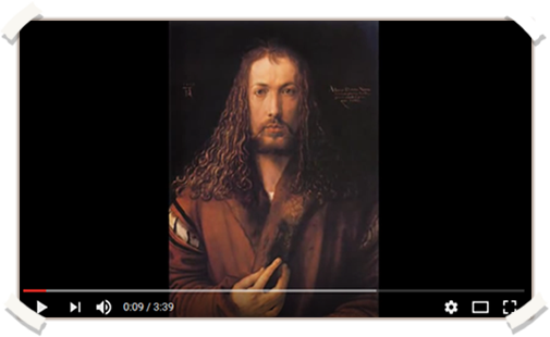 Screenshot image of video of Durer Works accompanied by Renaissance Chants.