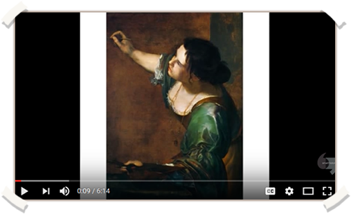 Screenshot image of Spotlight Video on Artemisia Gentileschi’s Self-Portrait.