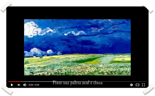 Screenshot image of video on Vincent Van Gogh's works.