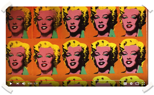 Screenshot image of Spotlight Video on Warhol's Gold Marilyn Monroe.