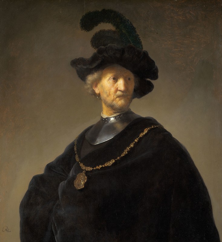 Painting of Old Man with a Gold Chain, c.1631, by Rembrandt Harmensz. van Rijn.